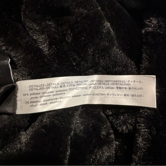 ZARA Sz M Reversible Hooded Jacket Shiny Side and Fuzzy Side Multiple Pockets - Picture 8 of 8